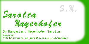 sarolta mayerhofer business card